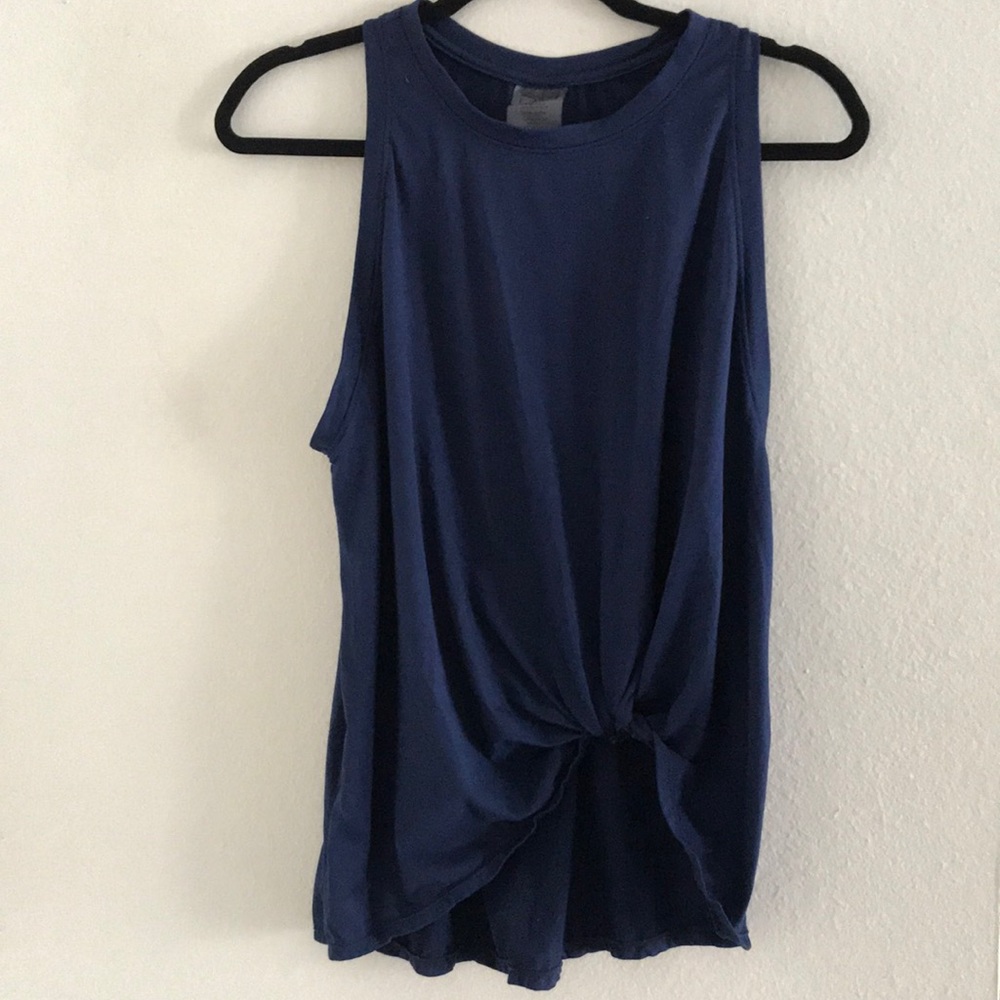 DYI Navy Blue Knot Top